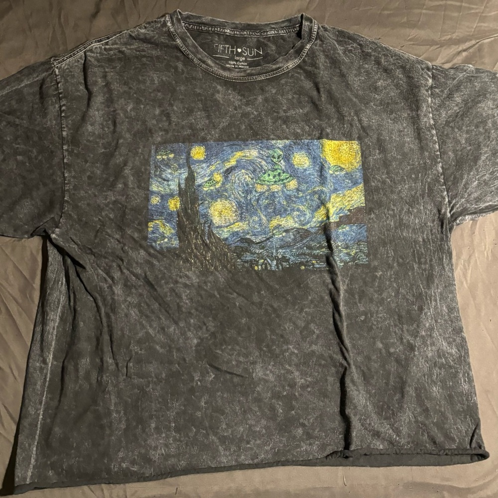 Van Gogh Starry Night Alien Crop Top